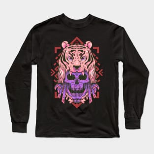 Tiger Head Skull Long Sleeve T-Shirt